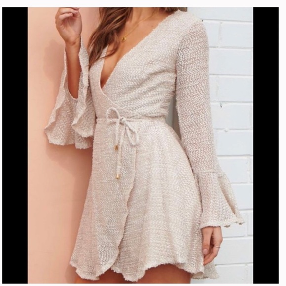 NEW Saints + Secrets Lilia Textured Wrap Dress - Picture 9 of 9